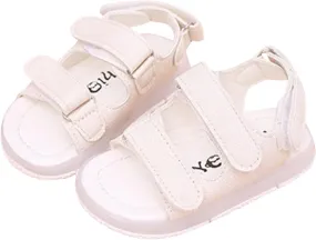POLG Baby Boys Girls Sport Sandals Little Kids Toddler Newborn Luminous LED Light Up Open-Toe Slippers Boots Crib Shoes (White, 3-3.5Years)