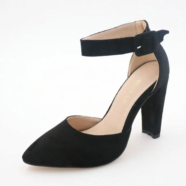 QUTAA Women Pumps Fashion Women Shoes Wine Ladies Pumps Size 34-43