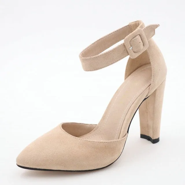 QUTAA Women Pumps Fashion Women Shoes Wine Ladies Pumps Size 34-43