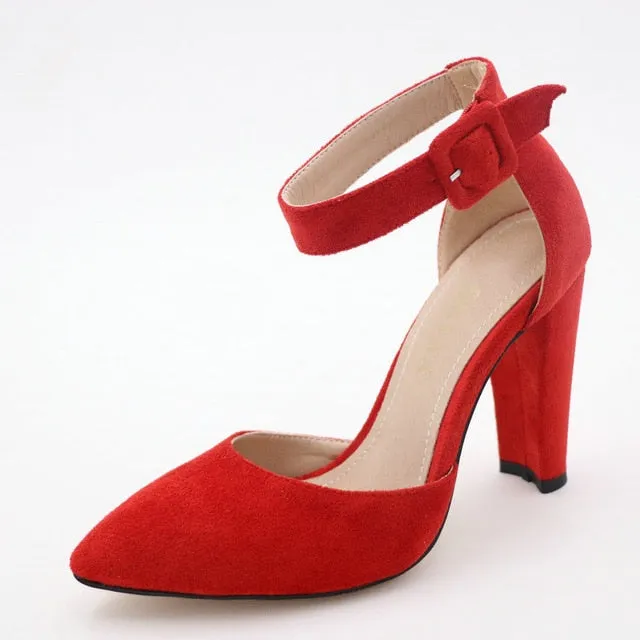 QUTAA Women Pumps Fashion Women Shoes Wine Ladies Pumps Size 34-43