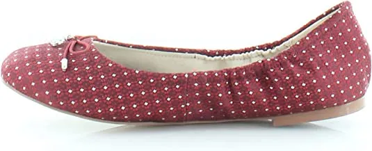 Sam Edelman Felicia Red Multi Slip On Rounded Closed Toe Flexible Ballet Flat