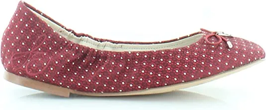 Sam Edelman Felicia Red Multi Slip On Rounded Closed Toe Flexible Ballet Flat