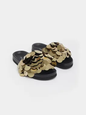 sequin-embellished slides