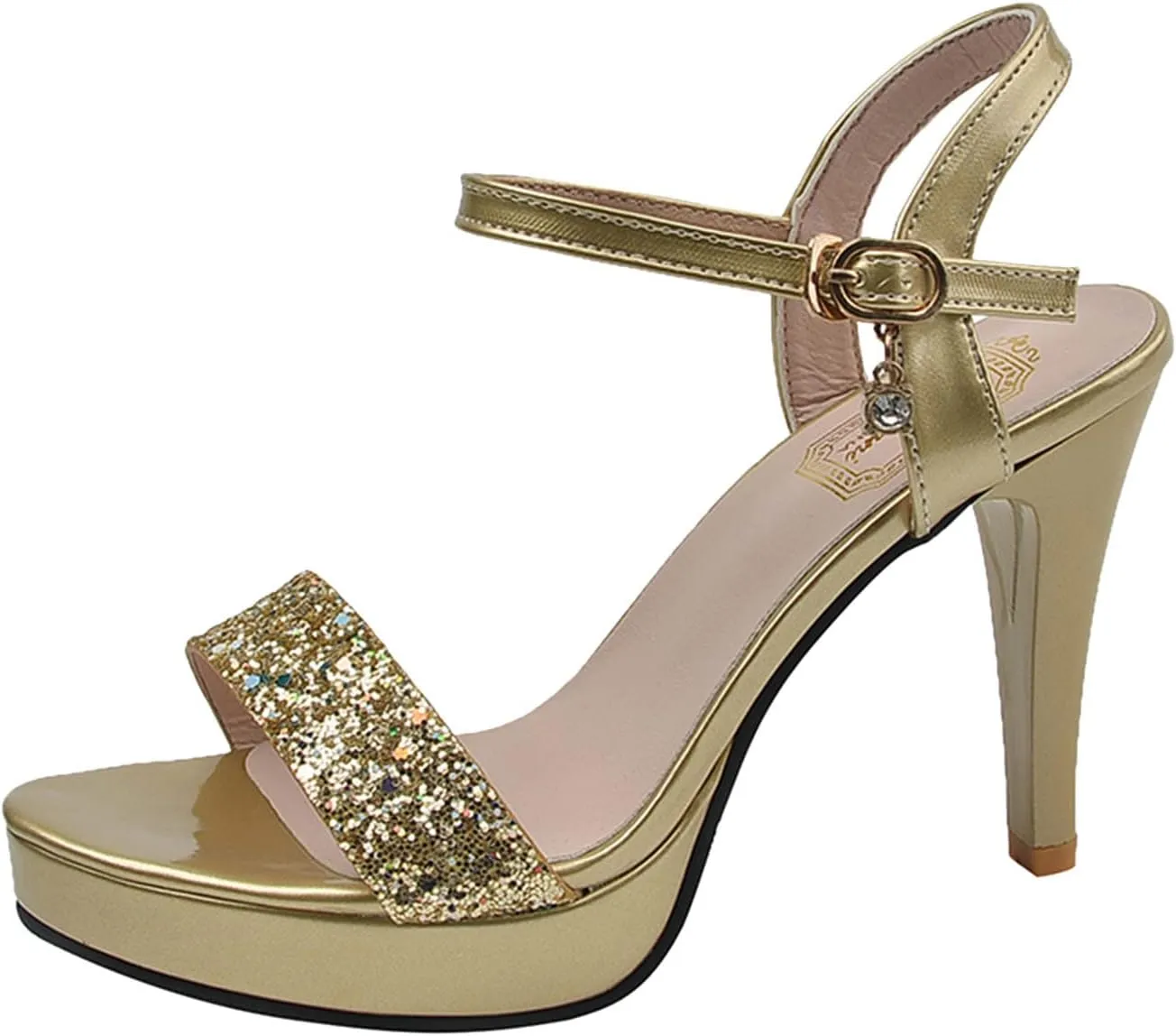 Strappy Heels for Women Square Toe Chunky Block Heels Ankle Buckkle Heeled Sandals Elegant Wedding Dress Shoes