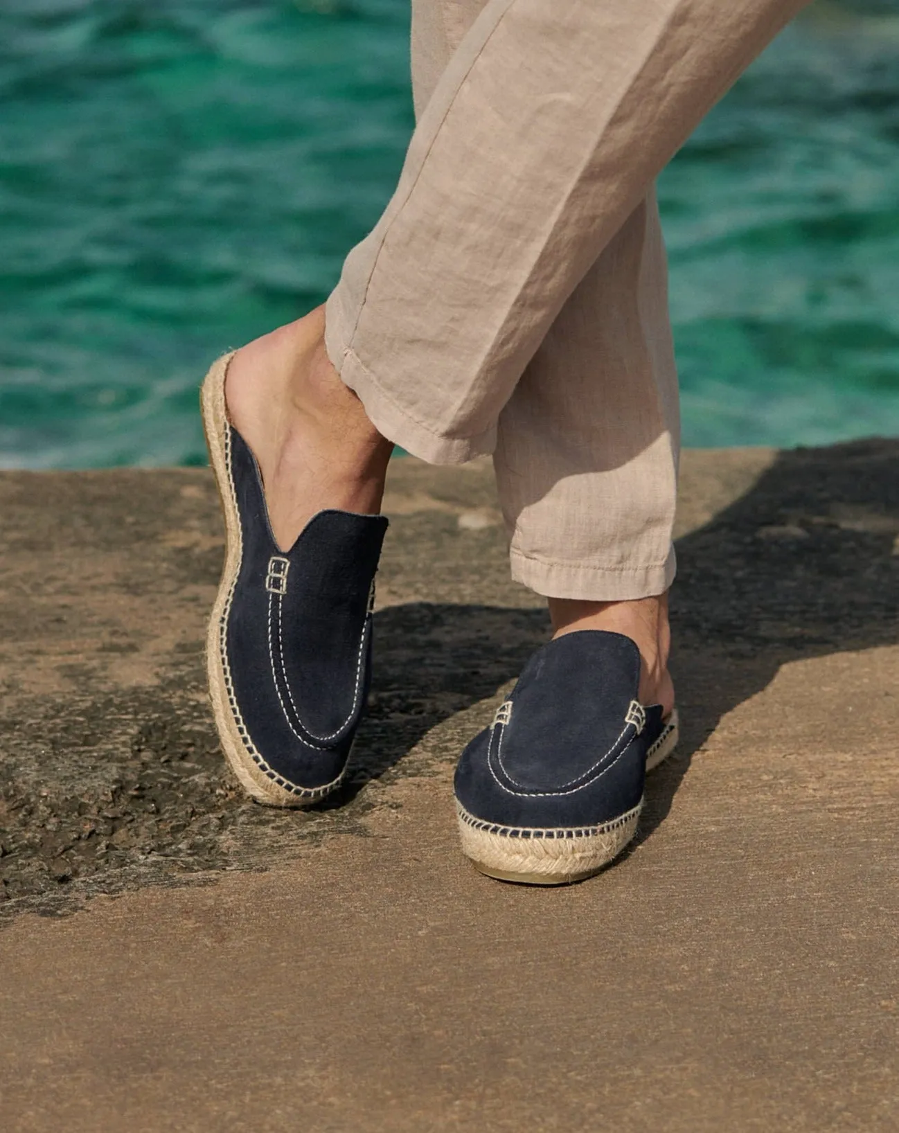 Suede Traveler Loafers Mules - K15MT - Hamptons Patriot Blue