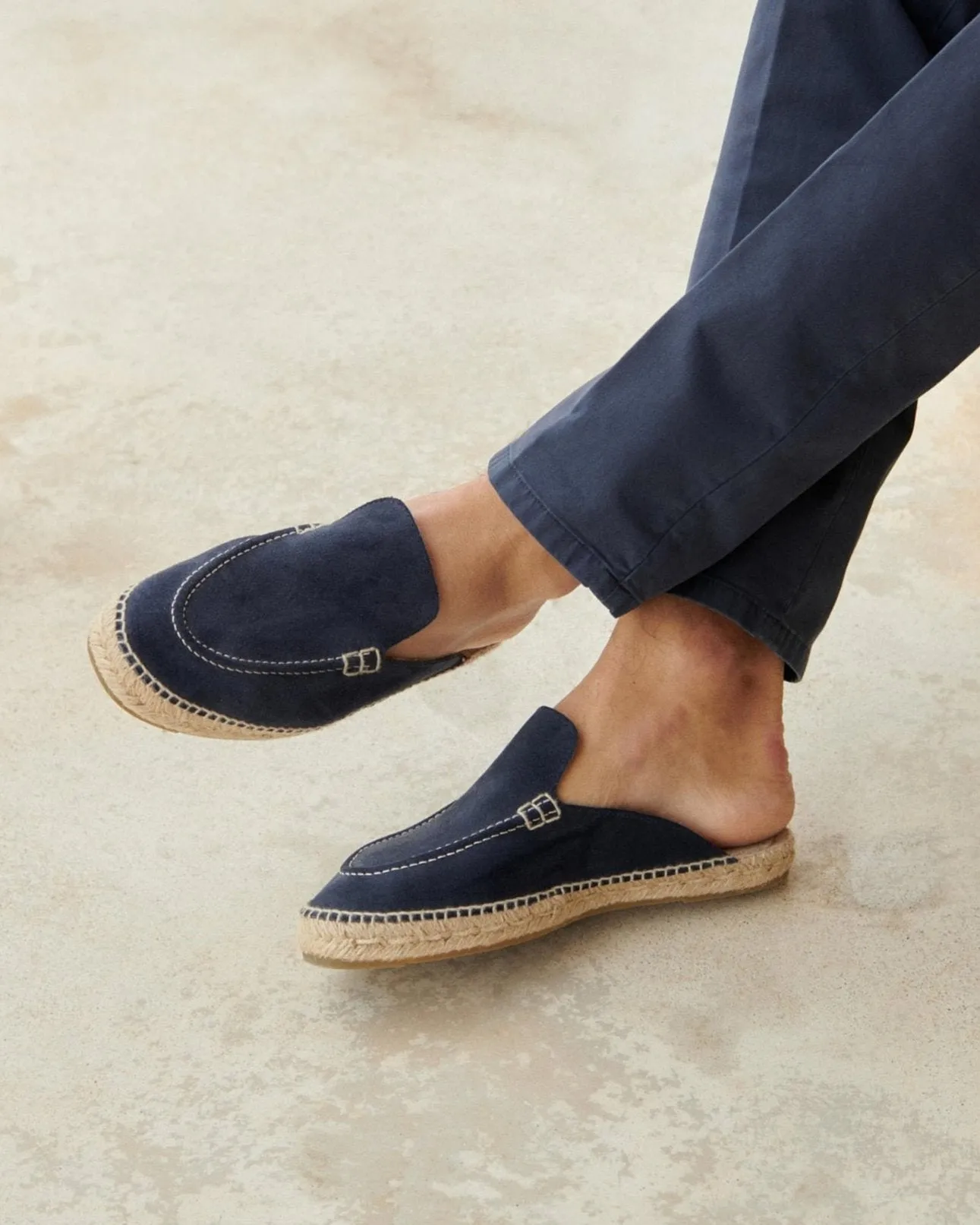 Suede Traveler Loafers Mules - K15MT - Hamptons Patriot Blue