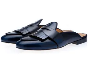 TANGERINE 10 CORDOVAN NAVY MULES