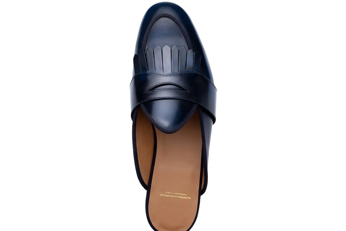 TANGERINE 10 CORDOVAN NAVY MULES