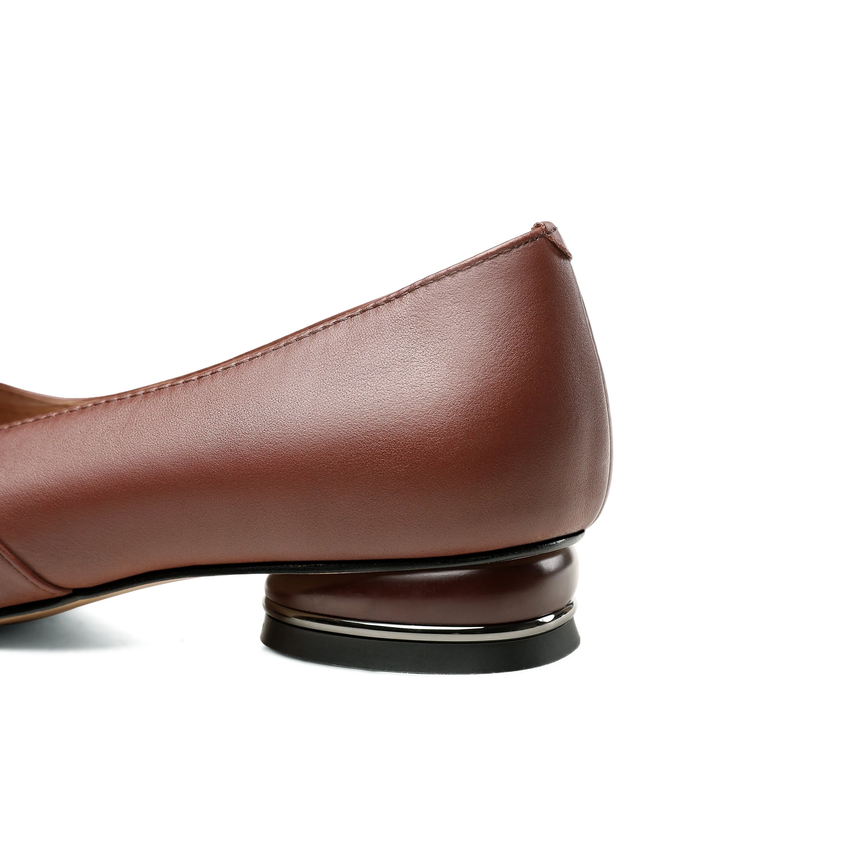 TinaCus Women's Genuine Leather Handmade Pointed Toe Slip On Retro Flat Shoes