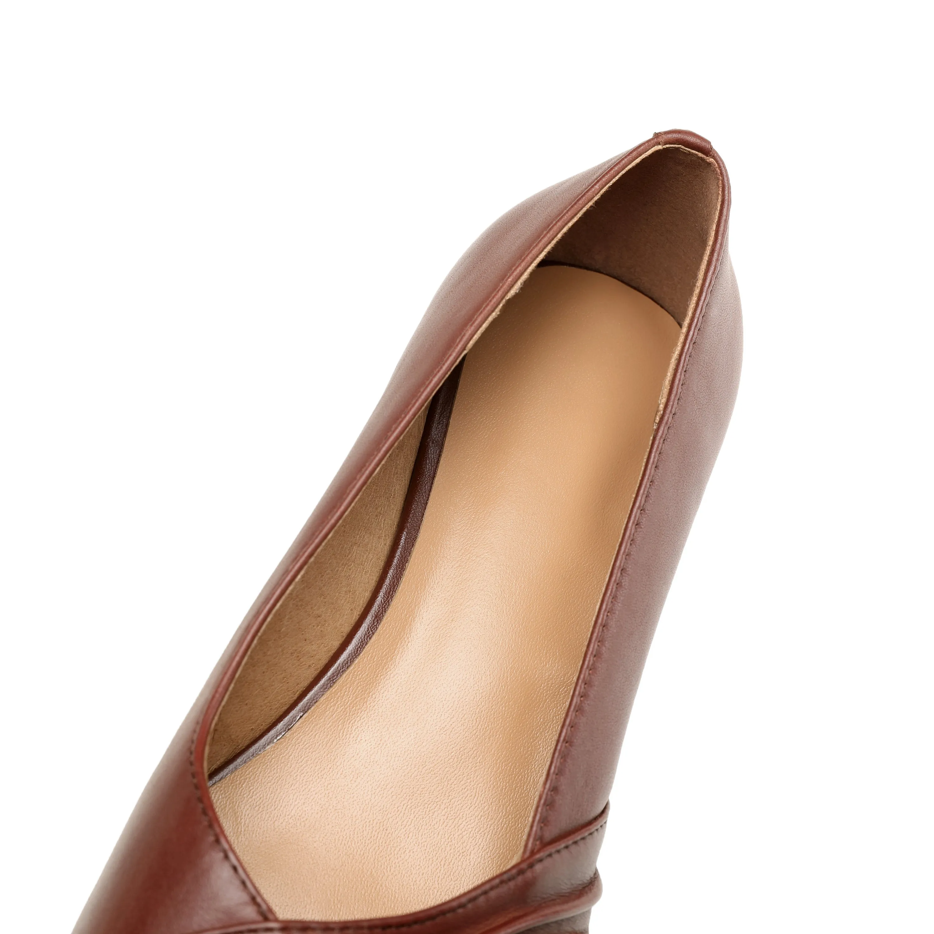 TinaCus Women's Genuine Leather Handmade Pointed Toe Slip On Retro Flat Shoes