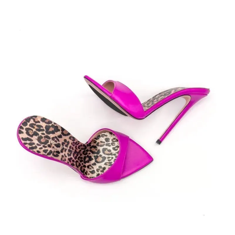 Trend Women High Heels Shoes for Womans Peep Toe Pointed Leopard Print Pumps Sexy Ladies Summer Party Red Sandals 240612