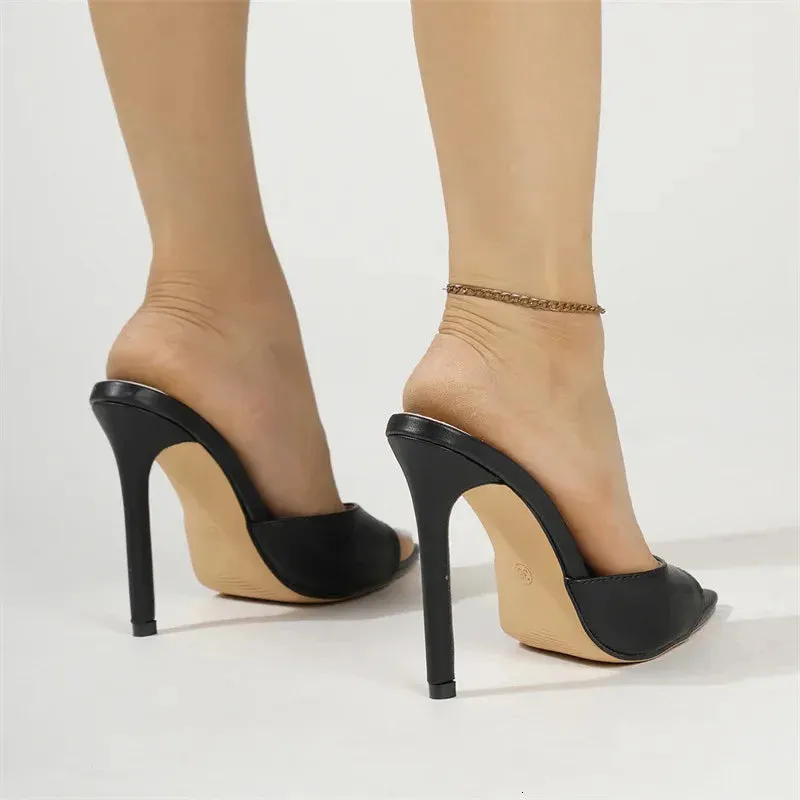 Trend Women High Heels Shoes for Womans Peep Toe Pointed Leopard Print Pumps Sexy Ladies Summer Party Red Sandals 240612