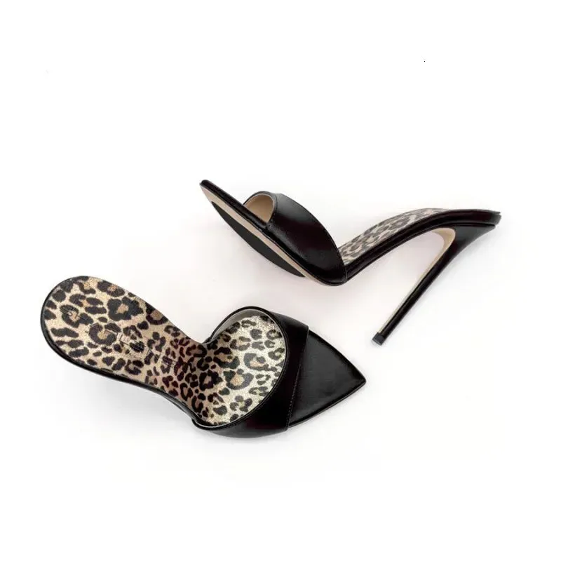 Trend Women High Heels Shoes for Womans Peep Toe Pointed Leopard Print Pumps Sexy Ladies Summer Party Red Sandals 240612
