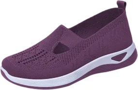 Women's Woven Orthopedic Breathable Soft Shoes Walking Shoes Women Comfortable Brown Casual Shoes Casual Sneakers Slip On Tennis Shoe Loafers Dress Shoe