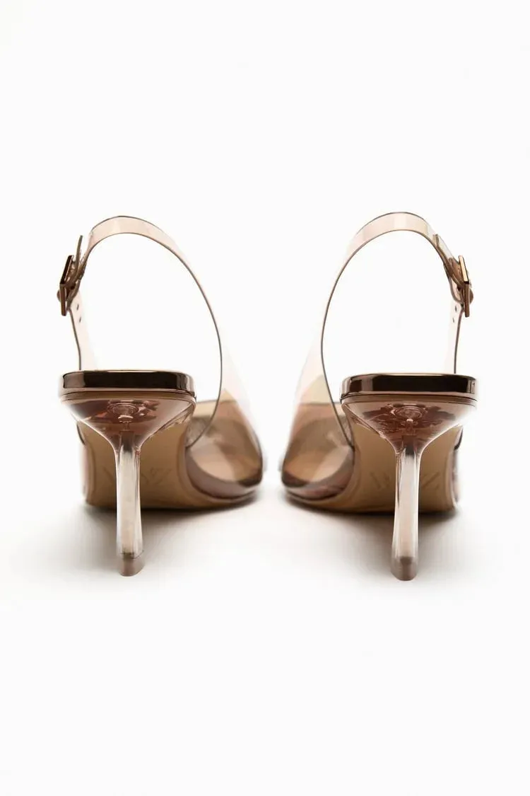 ZARA HIGH-HEEL VINYL SHOES