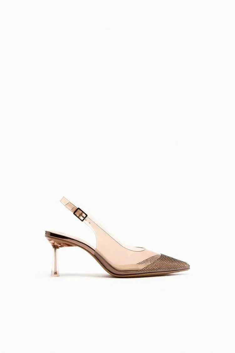 ZARA HIGH-HEEL VINYL SHOES