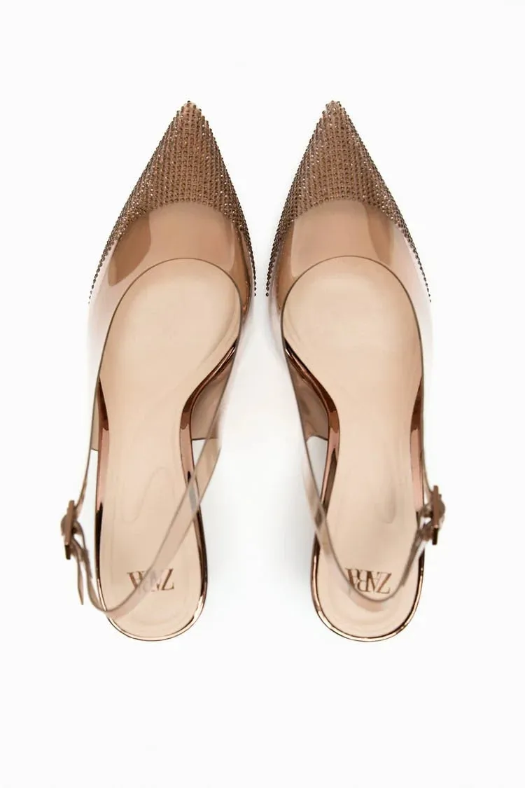 ZARA HIGH-HEEL VINYL SHOES